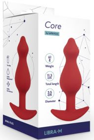 Анальная пробка для ношения Le Frivole Core Libra M красная, 10*3,5 см