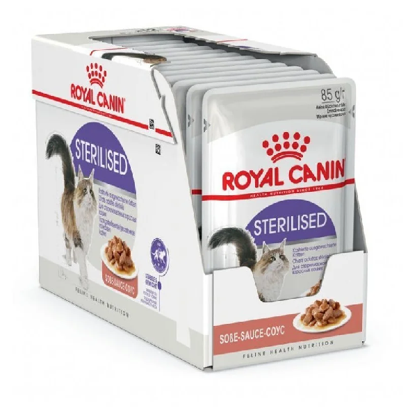 Влажный корм для стерилизованных кошек Royal Canin Sterilised кусочки в соусе 28 шт х 85 гр