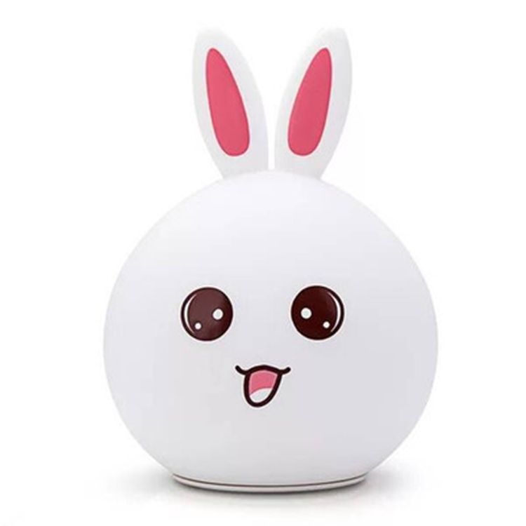 Мягкий Силиконовый Ночник Colorful Silicone Lamp, Розовый Зайчик