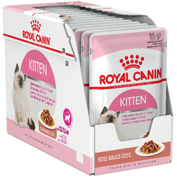 Влажный корм для котят Royal Canin Kitten кусочки в соусе 24 шт х 85 гр
