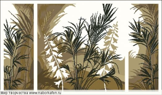 Набор для вышивания "Триптих Пальмовые листья"