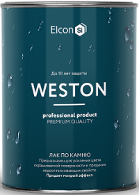 Лак по Камню Elcon Weston 0.9л Бесцветный с Эффектом Мокрого Камня для Внутренних и Наружных Работ / Элкон Вестон.