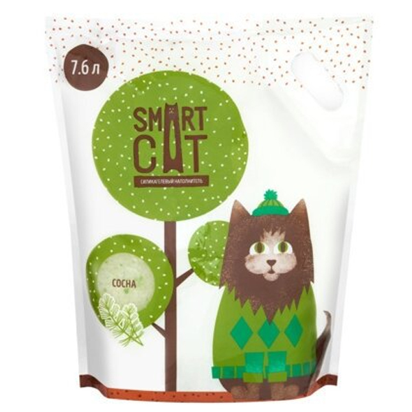 Впитывающий наполнитель Smart Cat силикагелевый с ароматом сосны 7.6 л