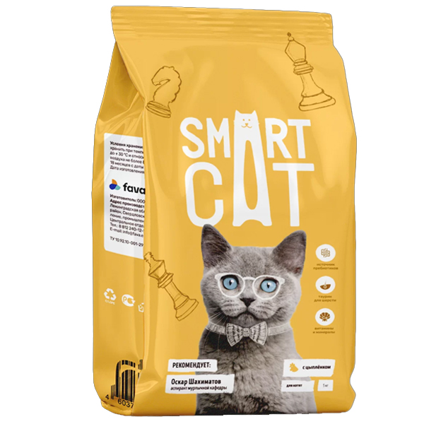 Сухой корм для котят Smart Cat с цыпленком