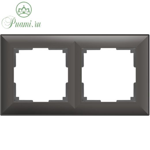 Рамка на 2 поста  WL14-Frame-02, цвет серо-коричневый