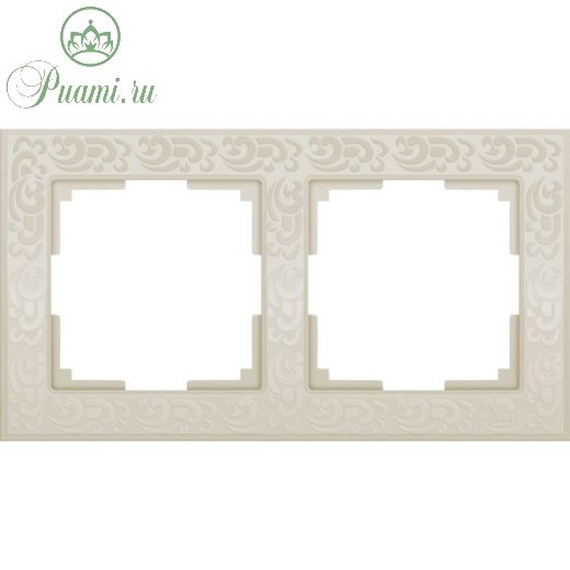 Рамка на 2 поста  WL05-Frame-02-ivory, цвет слоновая кость
