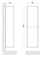 Подвесной шкаф-пенал Art&Max FAMILY Family-1500-2A-SO 40x30 схема 3