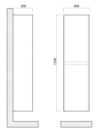 Подвесной шкаф-пенал Art&Max FAMILY Family-1500-2A-SO 40x30 ФОТО
