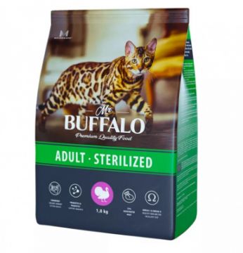 Баффало для стерилизованных кошек / Индейка (MR. BUFFALO STERILIZED ) 1,8 кг