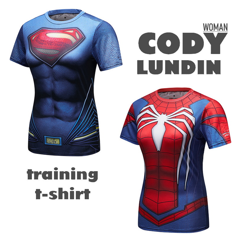 Тренинг-футболка CODY-L Super woman & Spider woman
