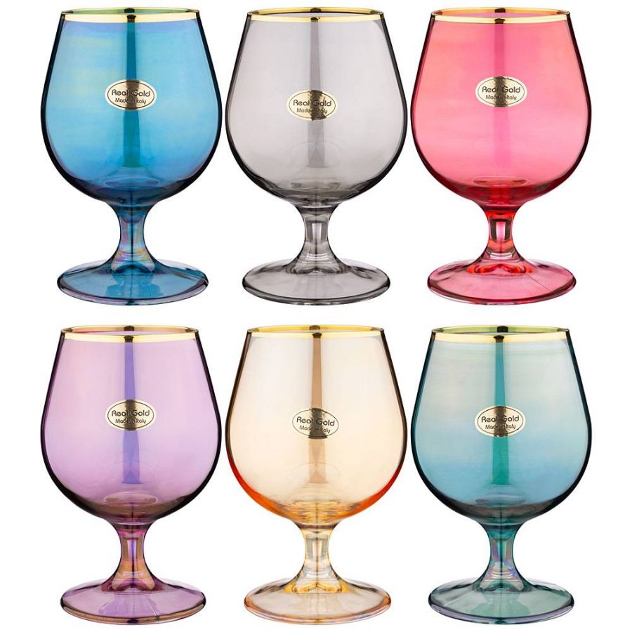Набор бокалов для коньяка из 6 штук 530 мл "Premium colors"