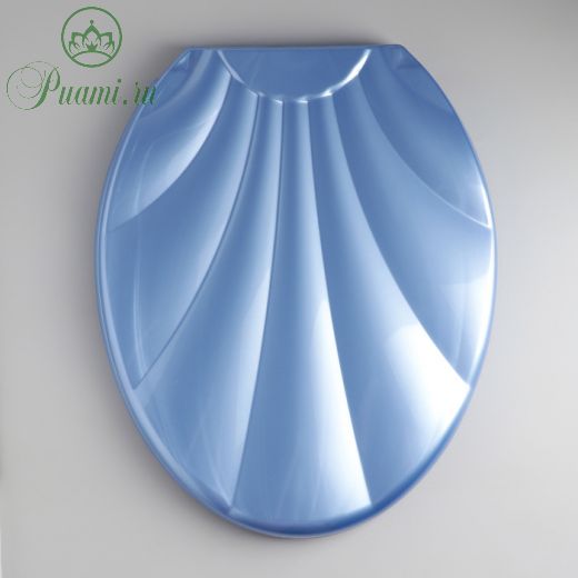 Сиденье для унитаза с крышкой «Ракушка», 44,5?37 см, цвет голубой перламутр