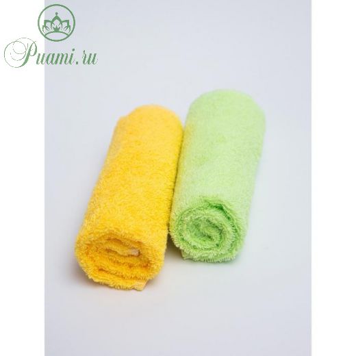Полотенце-салфетка для кормления Soft Care, размер 35x35 см, цвет жёлтый, зелёный, 2 шт в наборе   5