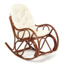 Кресло-качалка VIENNA (разборная) без подушки, ротанг top quality, Pecan (орех)