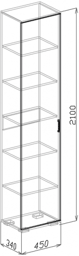 Гостиная Нежность Прованс (шкаф №2 (540)+витрина №6+пенал бельевой №4** (340))