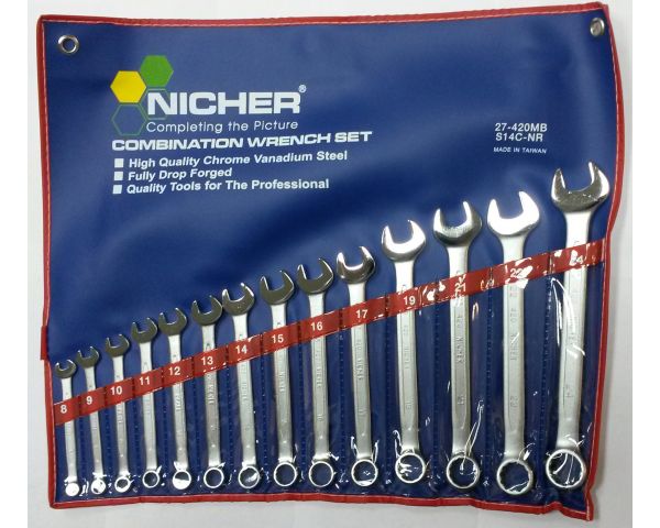 Ключи комбинированные 27-420MB-S14C-NR (набор 14шт) NICHER®