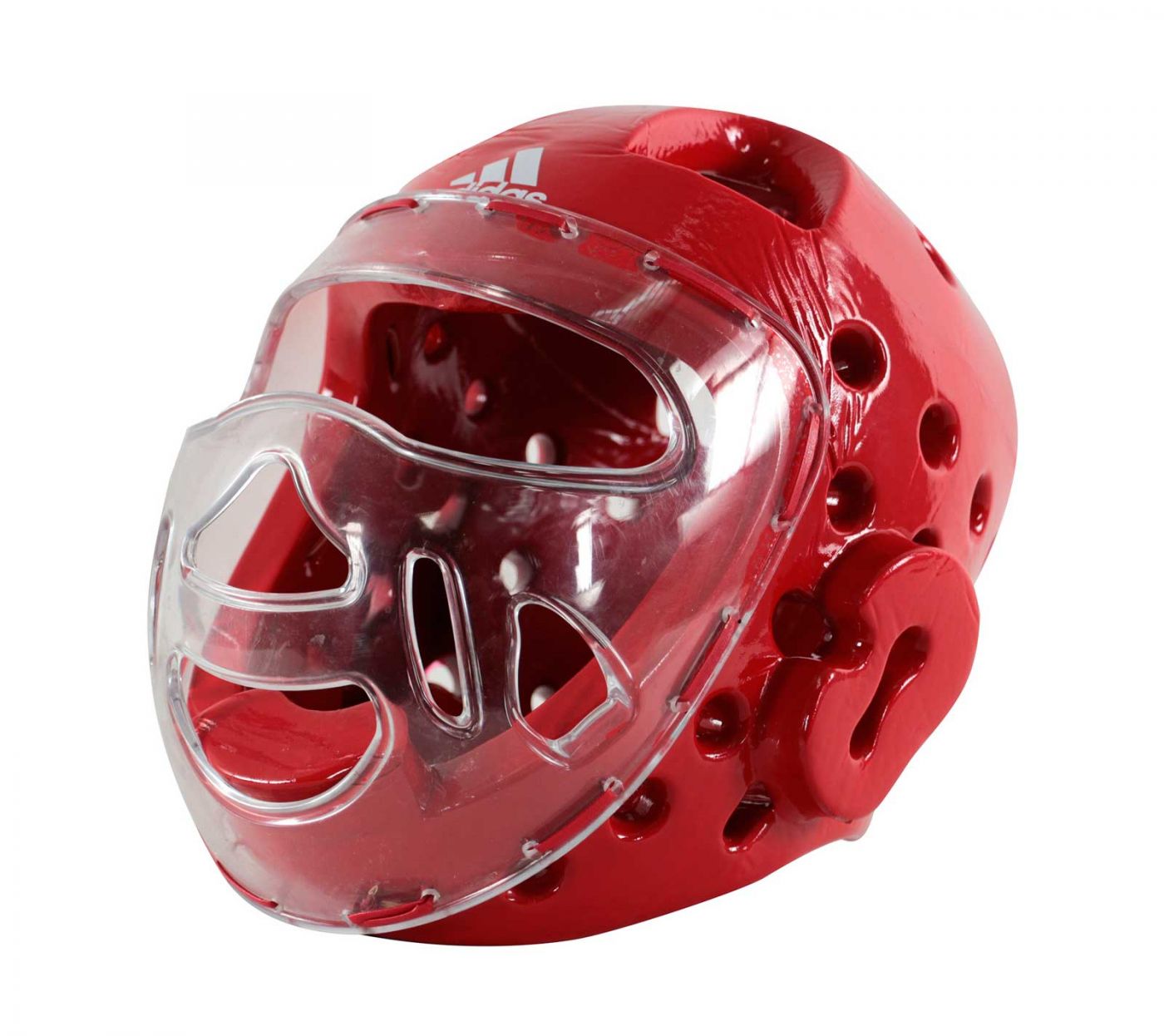 Шлем для тэквондо Adidas с маской Head Guard Face Mask WT красный, размер L, артикул ADITHGM01