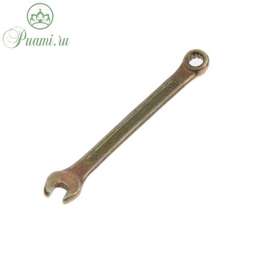 Ключ комбинированный ТУНДРА, желтый цинк, 6 мм