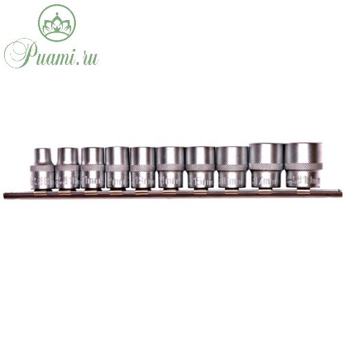 Набор торцевых головок STELS 13601, 3/8", шестигранные, CrV, 8-19 мм, 10 шт.