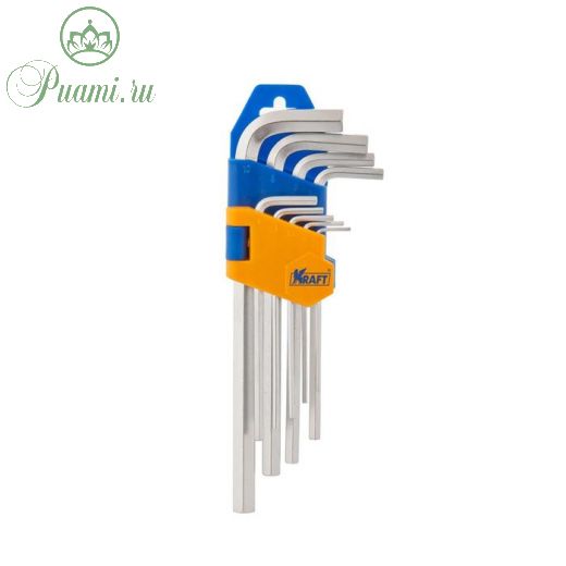 Набор торцевых ключей KRAFT KT 700570, шестигранные, короткие, 9 штук