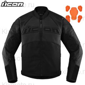 Куртка Icon Contra 2 кожа + текстиль, Чёрная