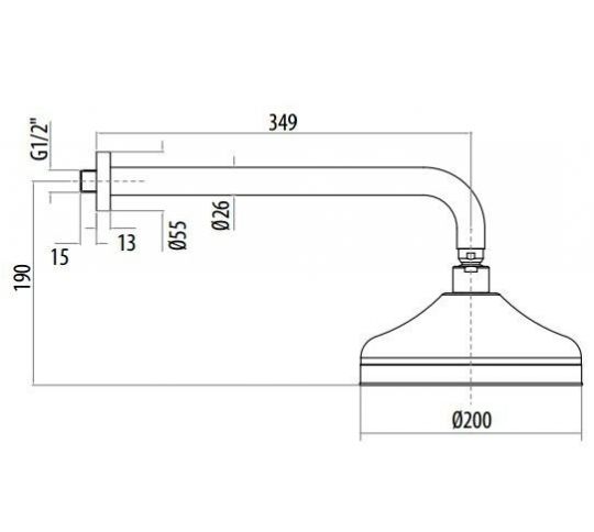 Лейка верхнего душа Gattoni Dolce Vita TRD SFPCL20 200 мм схема 2