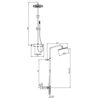 Душевая система с термостатическим смесителем, верхним и ручным душем Gattoni H2OMIX7000 KIT/TS01 схема 2