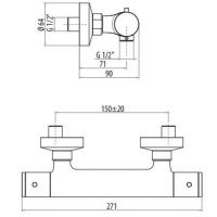 Смеситель для душа термостатический Gattoni Circle One  TS225 схема 2