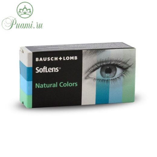 Цветные контактные линзы Soflens Natural Colors Aquamarine, диопт. 0, в наборе 2 шт.