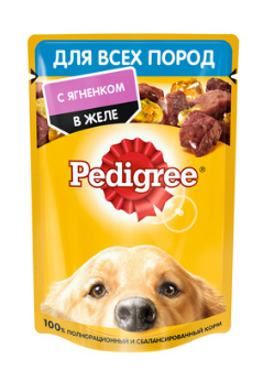 Pedigree влажный корм Pedigree для взрослых собак всех пород, с ягненком в желе