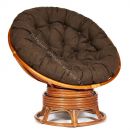 Кресло-качалка "PAPASAN" w 23/01 B / с подушкой / Cognac (коньяк), ткань Коричневый, 3М7-147
