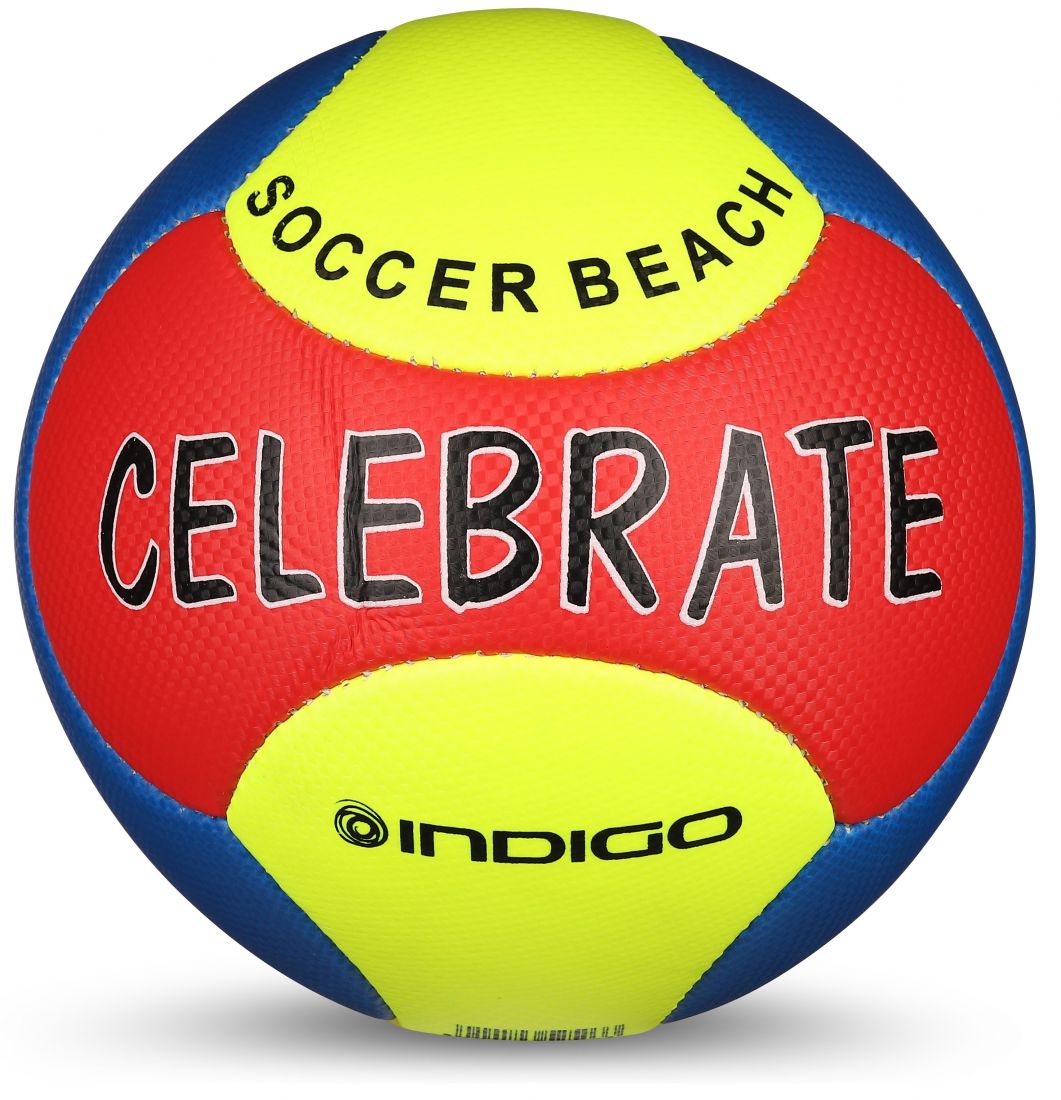 Мяч футбольный №5 INDIGO BEACH CELEBRATE пляжный 1197 Желто-Красный