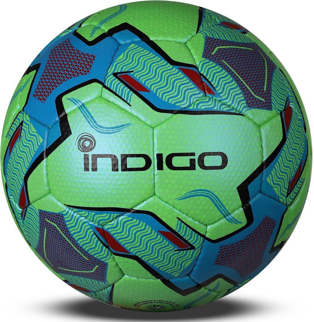 Мяч футбольный №5 INDIGO POKER тренировочный 1118-АВ 5 Неон