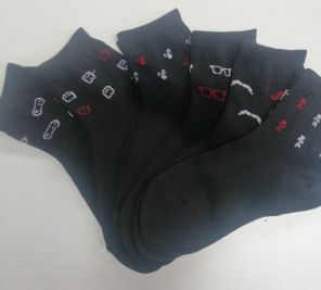 Носки  детские, эластан | черные с рисунками |  размер 30-35 | набор 3 пары