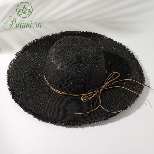 Шляпа женская MINAKU "Блеск", размер 56, цвет чёрный