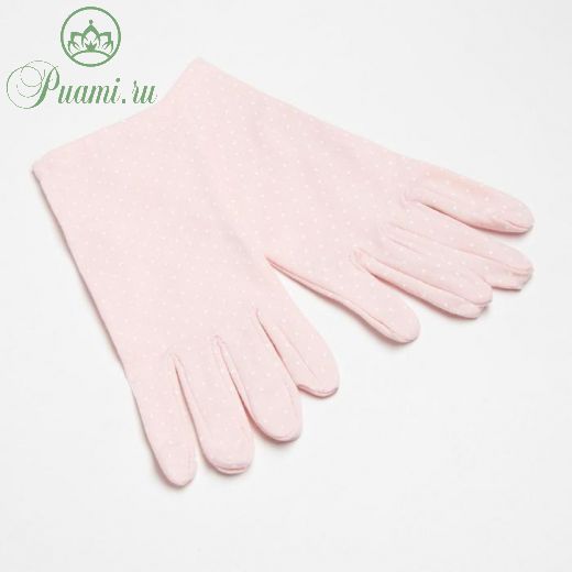 Перчатки женские MINAKU в горох, 22 см, цв. светло-розовый