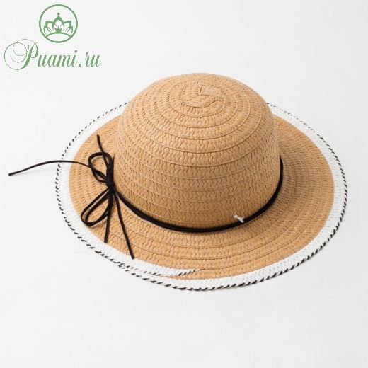 Шляпа для девочки MINAKU "Куколка", размер 50,  цвет бежевый