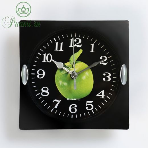 Часы настенные, серия: Кухня, "Яблоко", плавный ход, 15 х 15 см