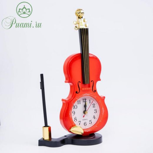 Будильник "Скрипка с пюпитром", дискретный ход, 17 х 10 см, d=7 см