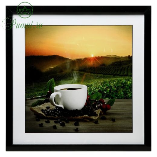 Картина стекло пэт "Утренний кофе" 50х50(54х54) см