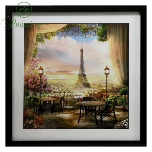 Картина стекло пэт "Романтичный ужин в Париже" 50х50(54х54) см