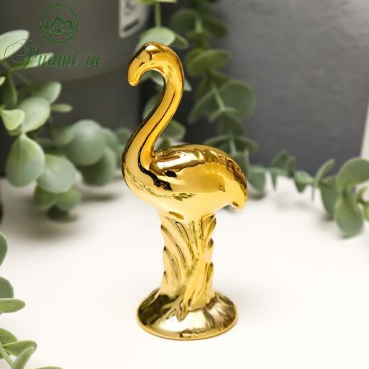 Сувенир керамика "Фламинго" золото 12х5,2х4 см