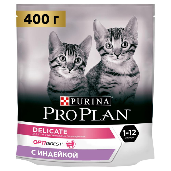 Сухой корм для котят Purina Pro Plan Kitten Delicate с индейкой 400 г