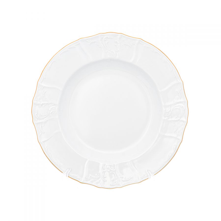 Блюдо круглое глубокое "Белый узор" 32 см