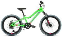 Детский велосипед FORWARD TWISTER 20 2.0 D (20" 7 ск. рост. 10") 2022, ярко-зелёный/фиолетовый