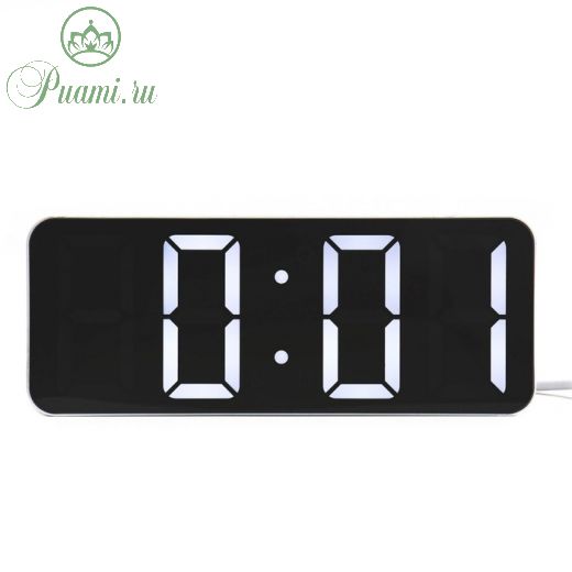 Часы электронные с будильником, календарём, термометром 5.5х3х14 см