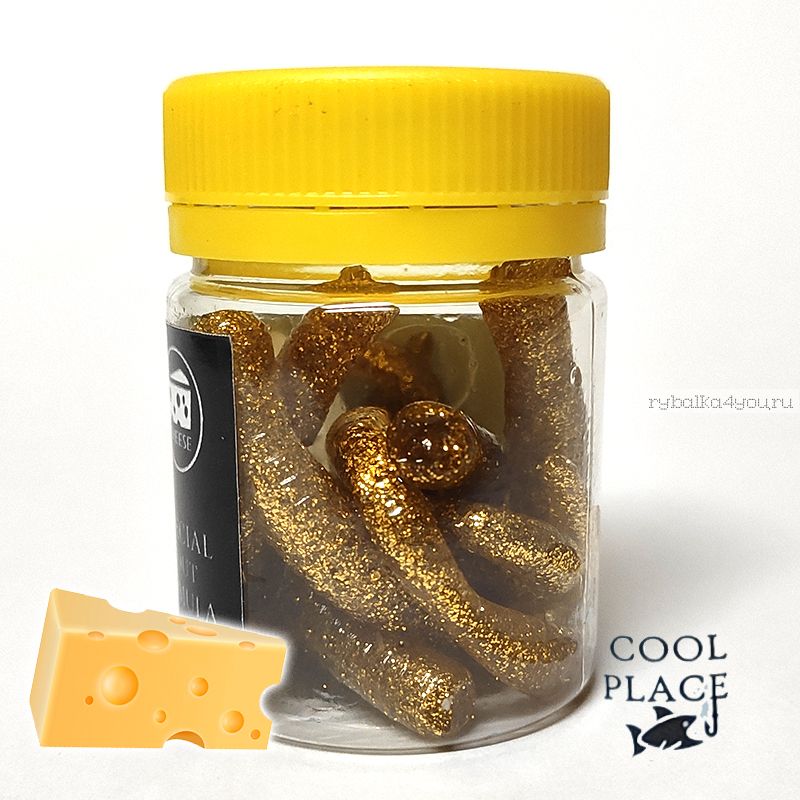 Мягкая приманка Cool Place Worm 7,5 см / цвет: золотой глиттер