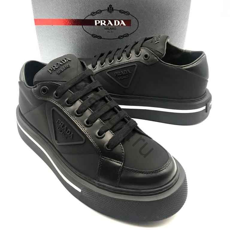 Брендовые мужские кроссовки Prada (Прада) черные купить в интернет магазине  в Москве