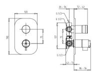 Смеситель термостатический трехпозиционный для ванны/душа Migliore Fortis ML.FRT-5253 схема 2