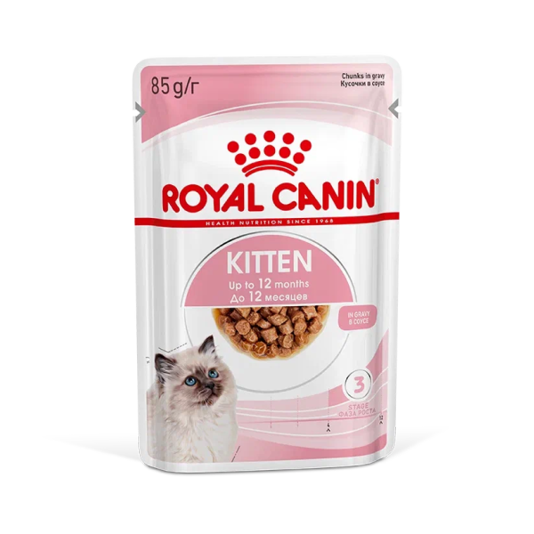 Влажный корм для котят Royal Canin Kitten кусочки в соусе 85 гр